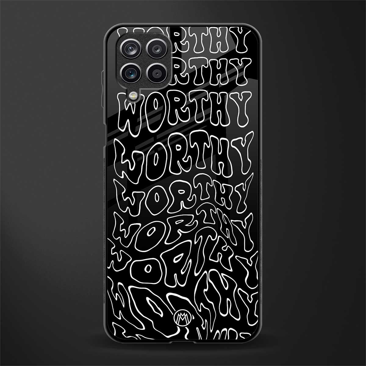worthy black glass case for samsung galaxy m12 image
