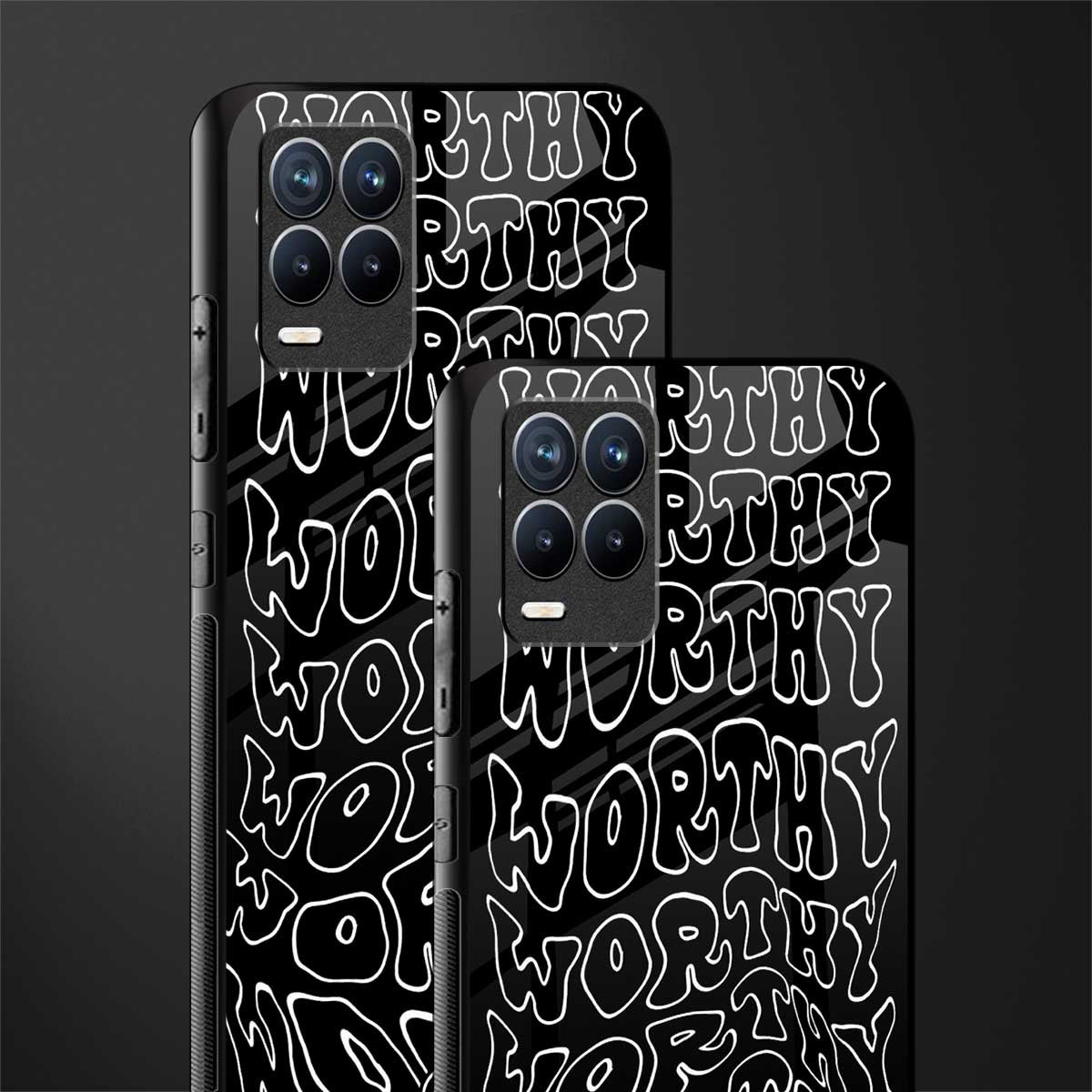 worthy black glass case for realme 8 4g image-2