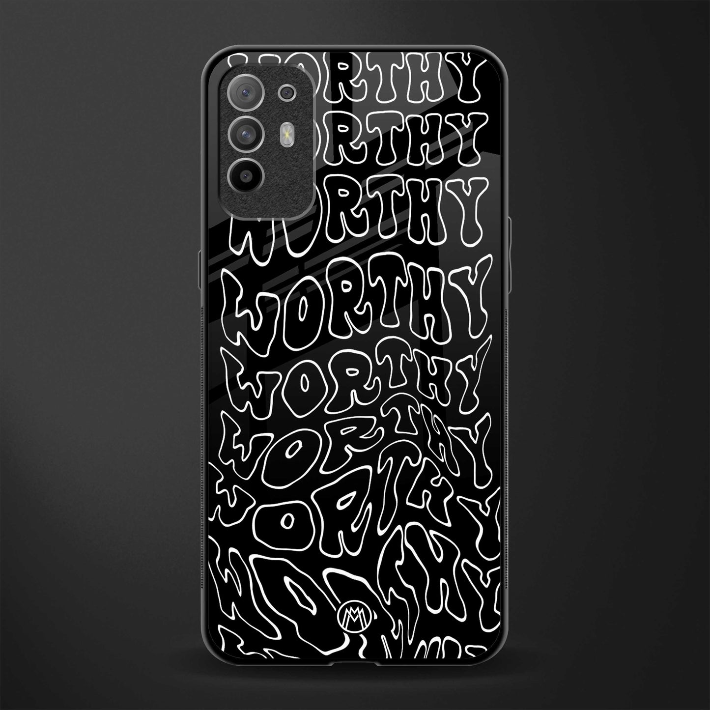 worthy black glass case for oppo f19 pro plus image