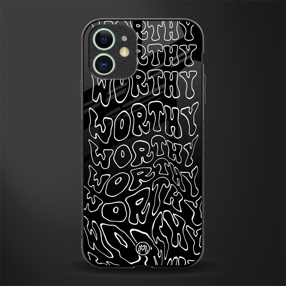 worthy black glass case for iphone 12 mini image