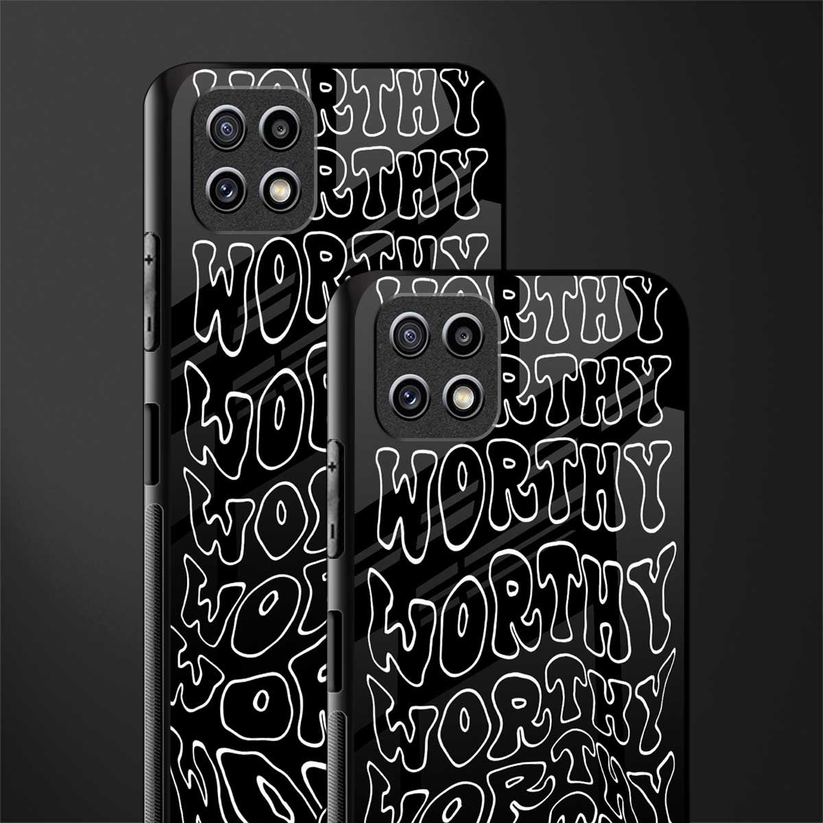 worthy black glass case for samsung galaxy a22 5g image-2