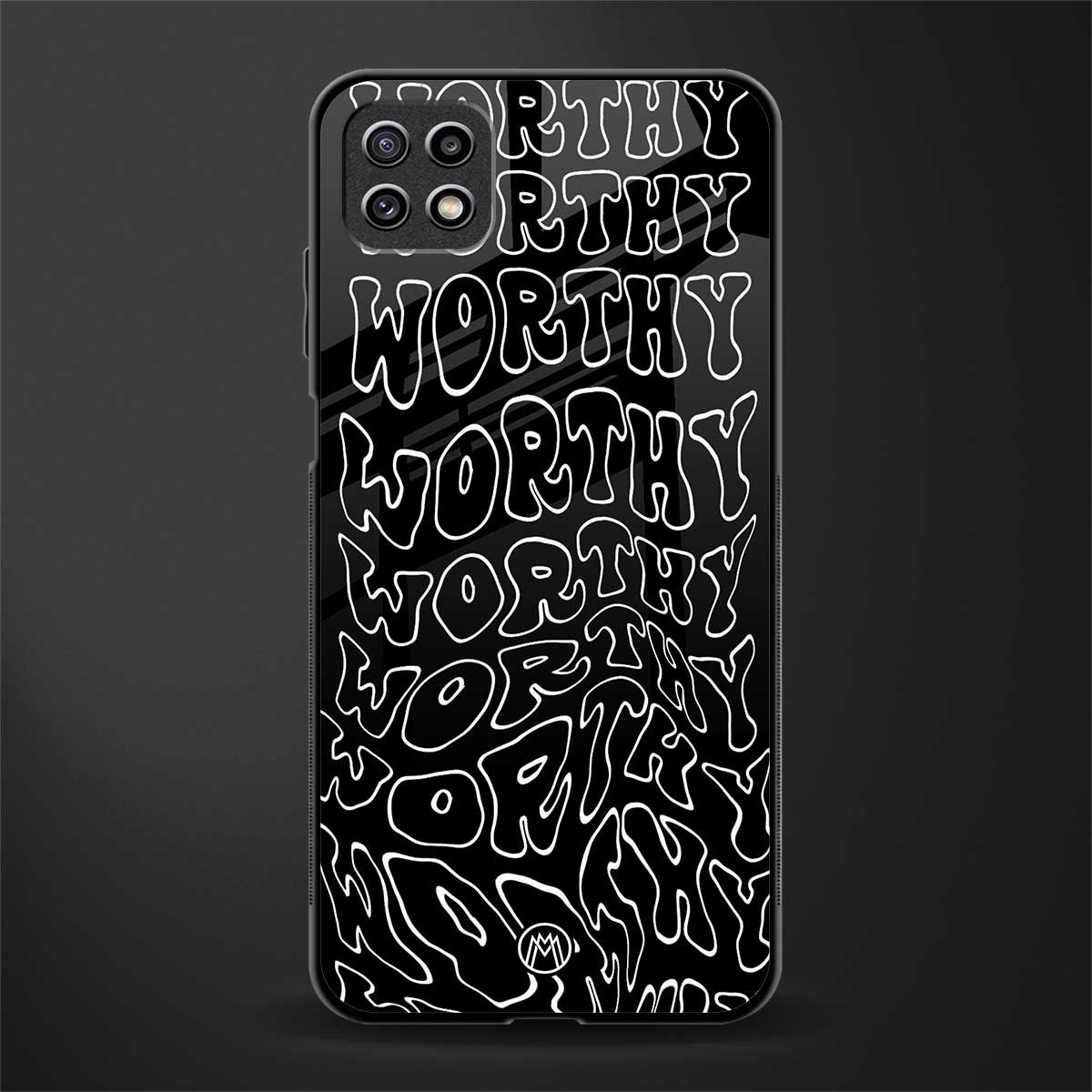 worthy black glass case for samsung galaxy a22 5g image