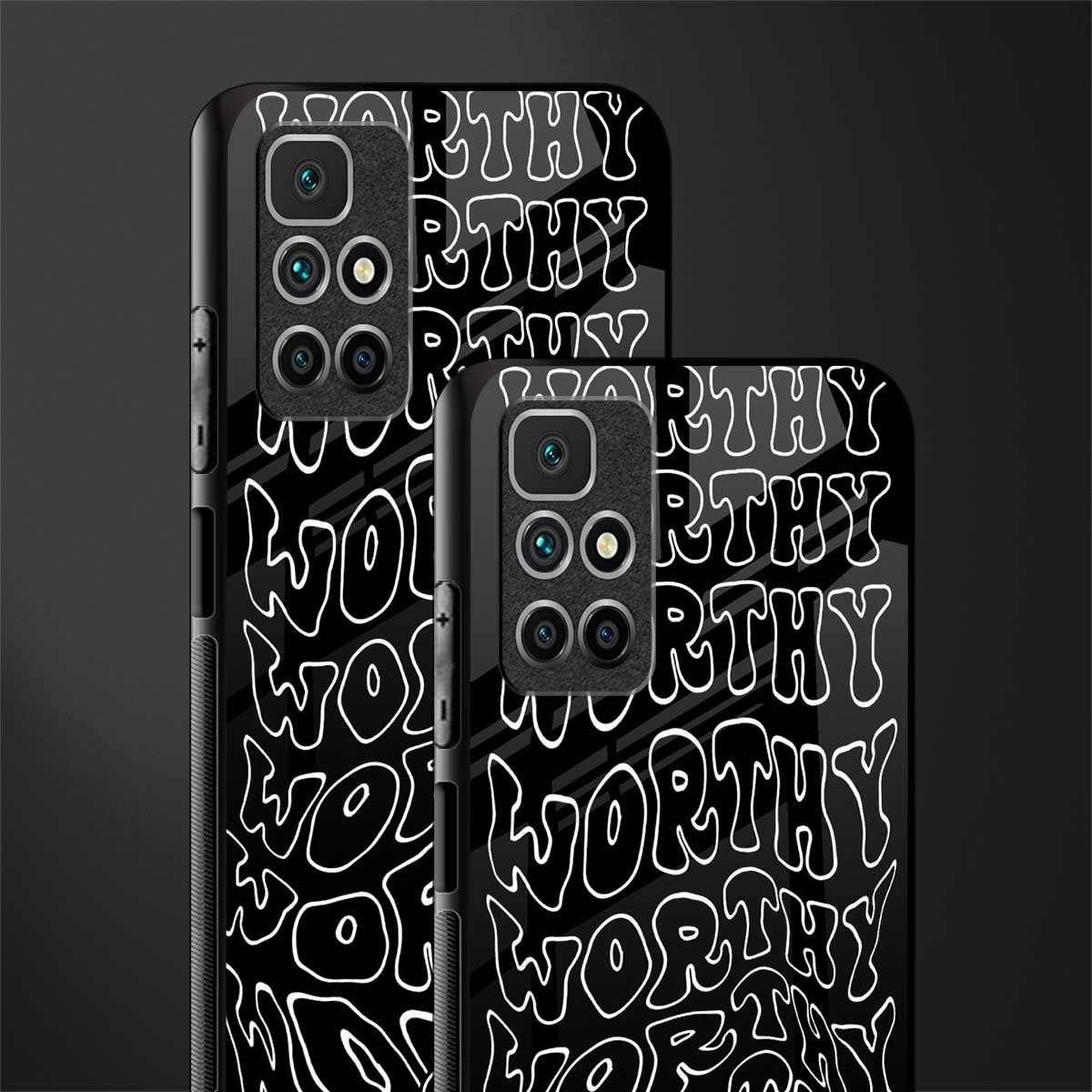 worthy black glass case for redmi 10 prime image-2