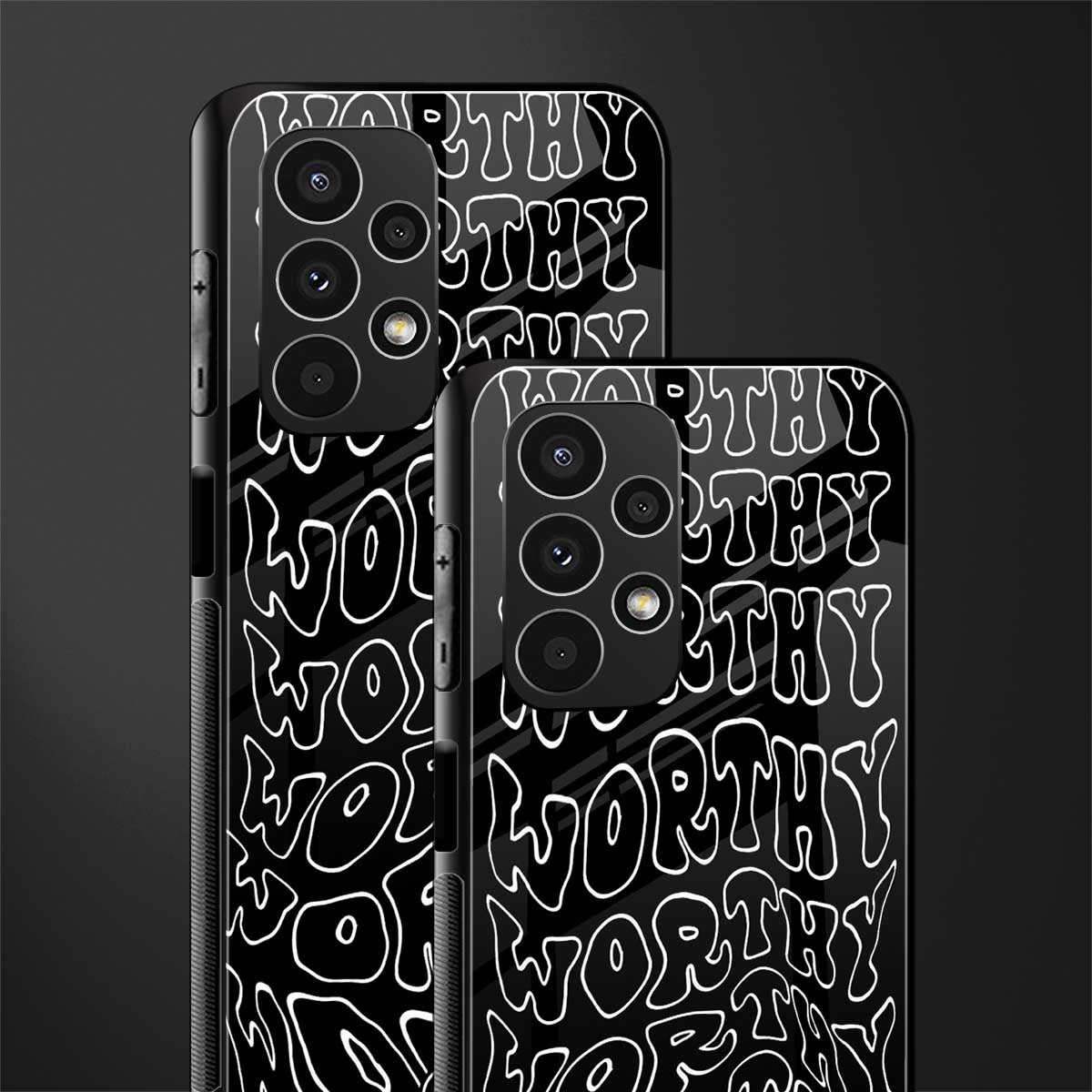 worthy black back phone cover | glass case for samsung galaxy a13 4g