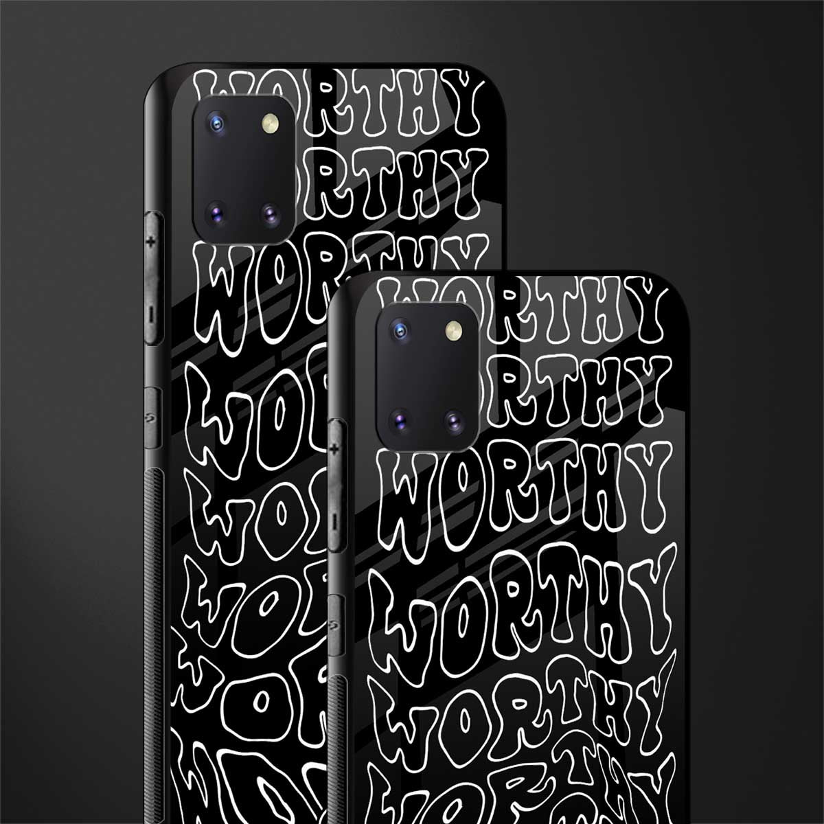 worthy black glass case for samsung a81 image-2