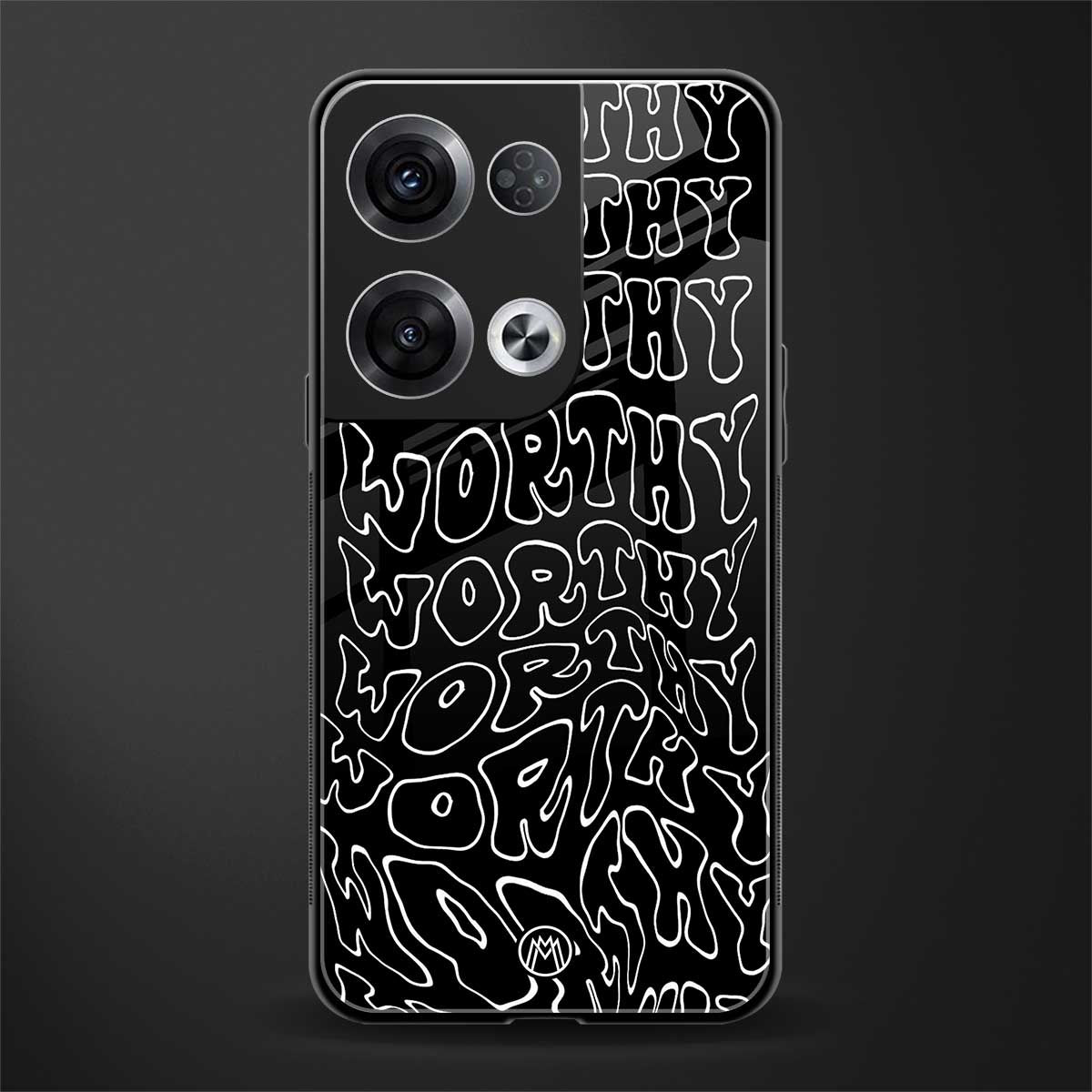worthy black back phone cover | glass case for oppo reno 8 pro