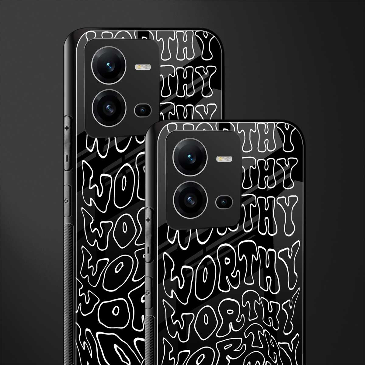 worthy black back phone cover | glass case for vivo v25-5g