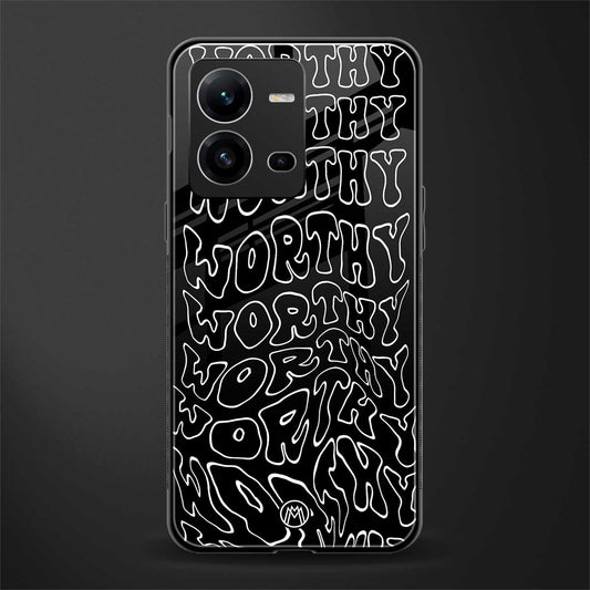 worthy black back phone cover | glass case for vivo v25-5g