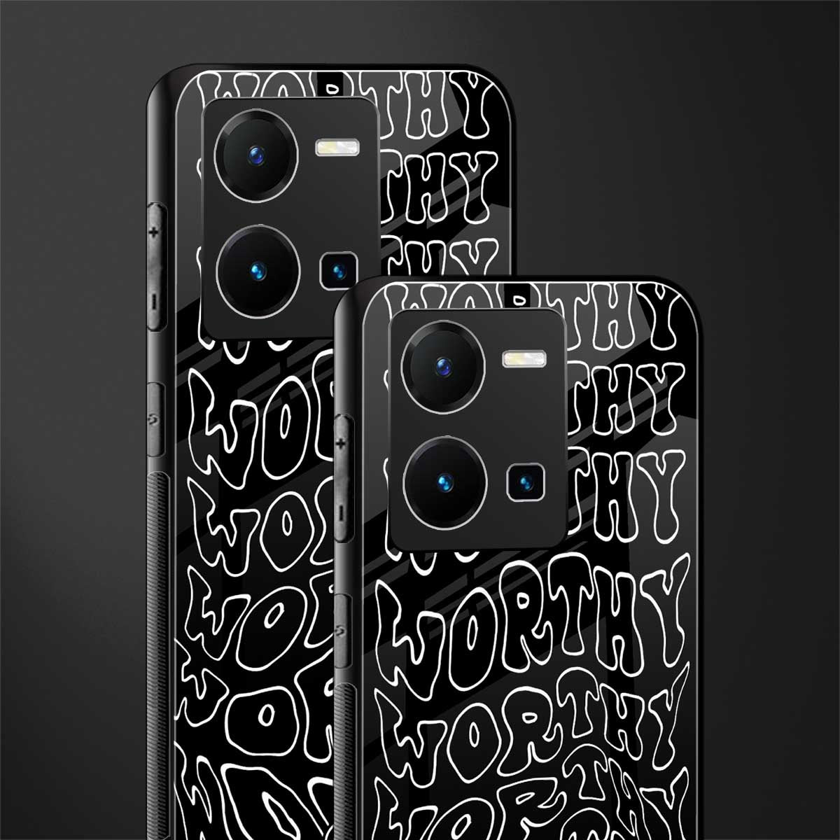 worthy black back phone cover | glass case for vivo y35 4g