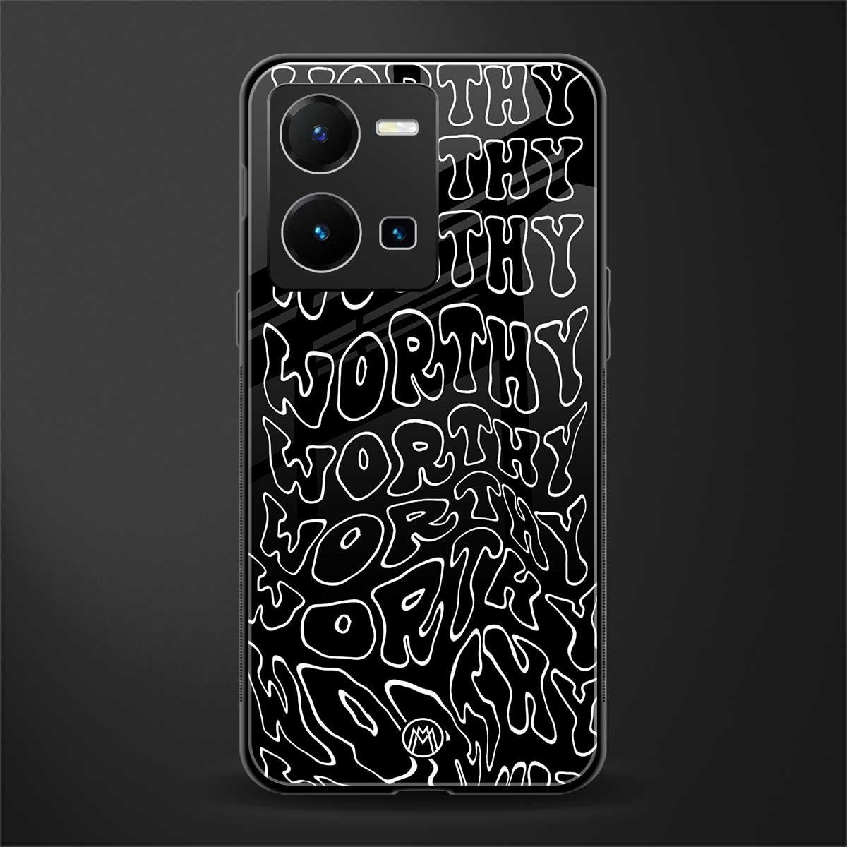 worthy black back phone cover | glass case for vivo y35 4g