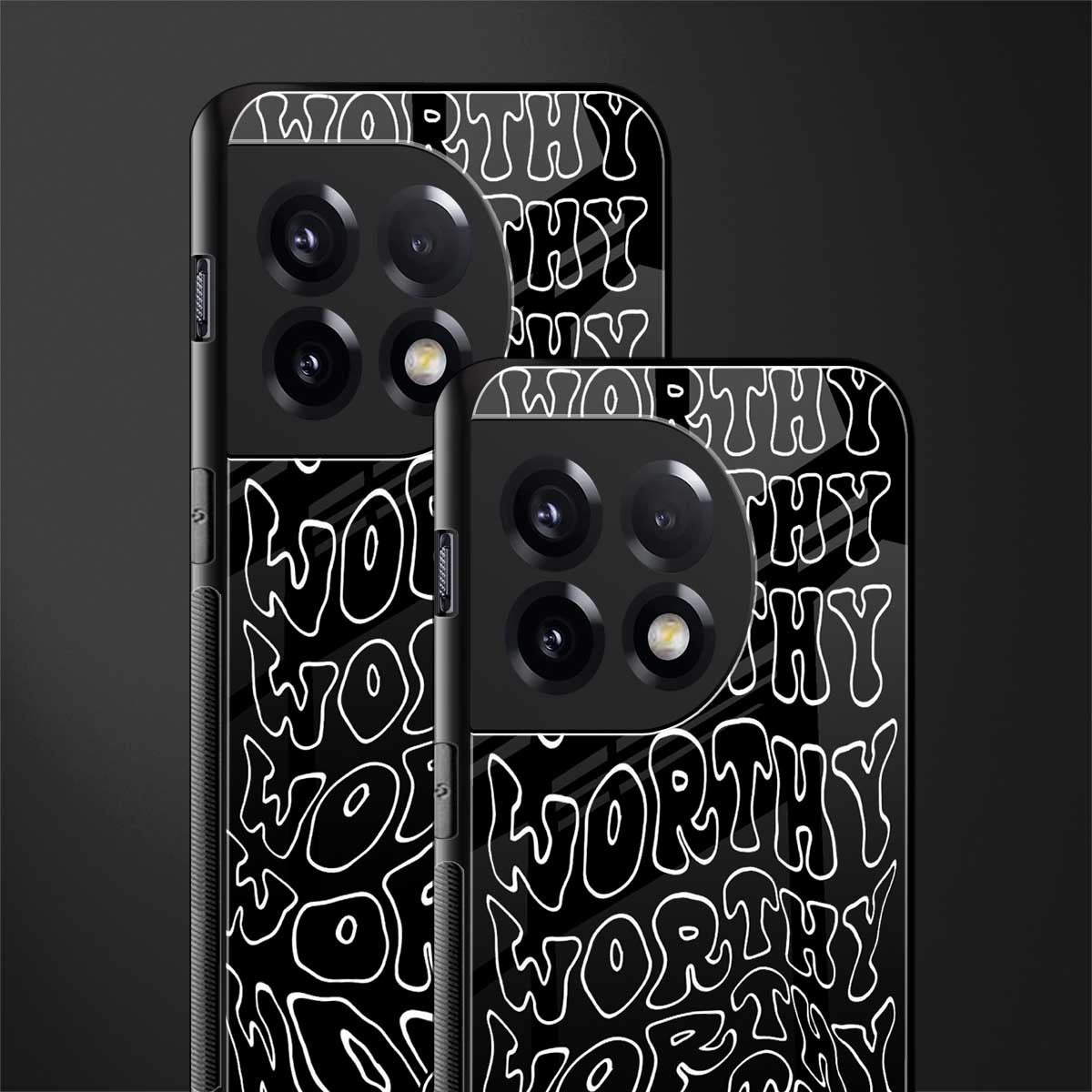 worthy black back phone cover | glass case for oneplus 11r