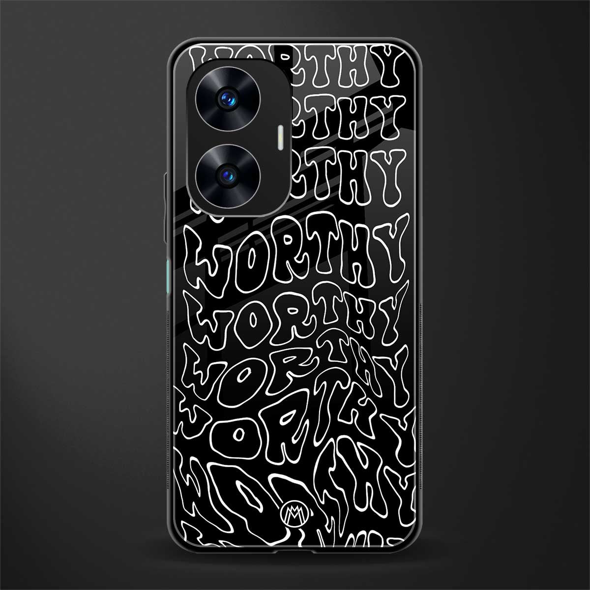 worthy black back phone cover | glass case for realme c55
