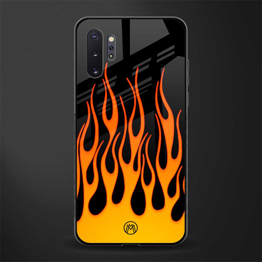 y2k yellow flames glass case for samsung galaxy note 10 plus  note 10 pro