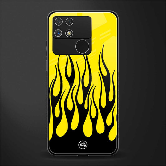 y2k black flames back phone cover | glass case for realme narzo 50a