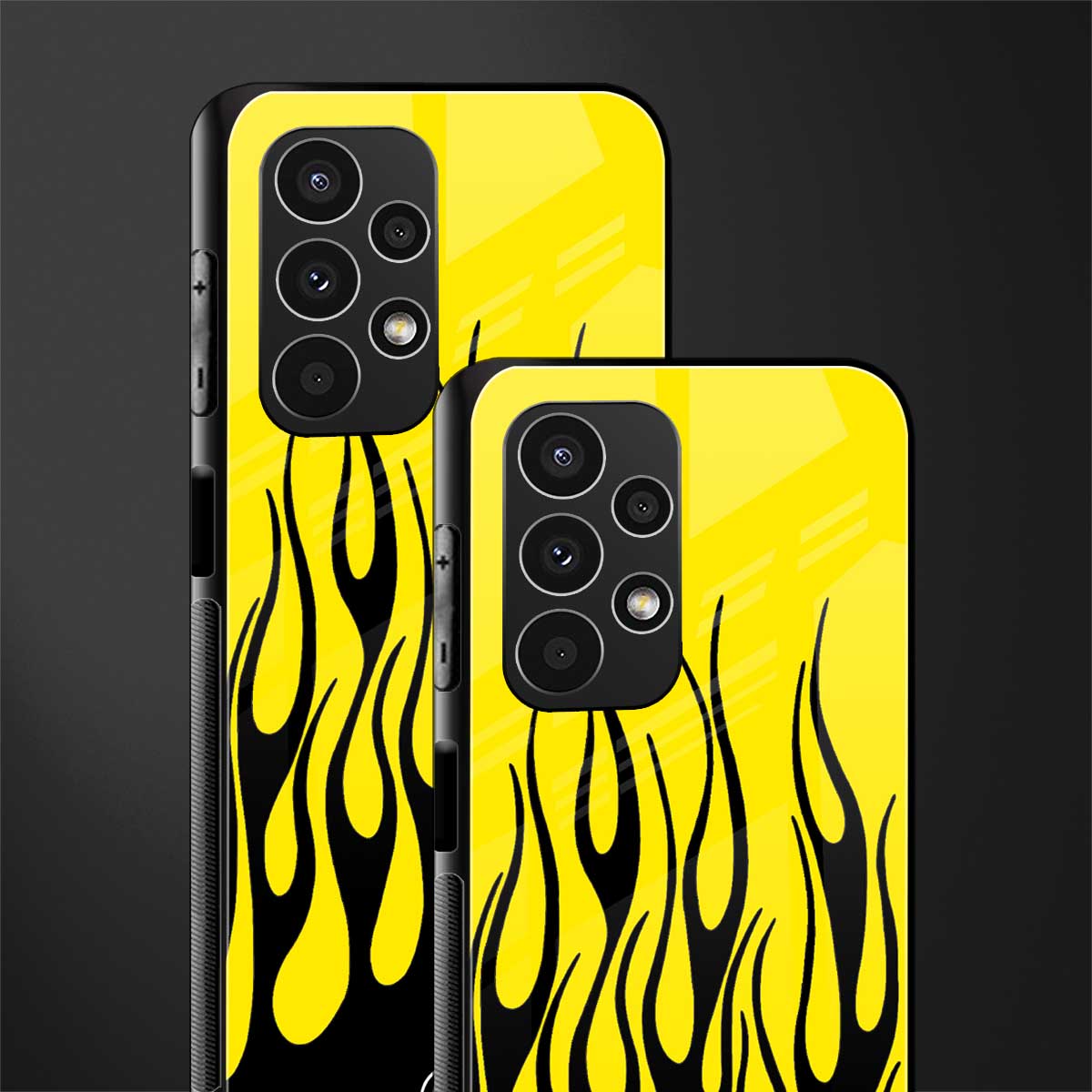y2k black flames back phone cover | glass case for samsung galaxy a13 4g