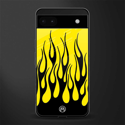 y2k black flames back phone cover | glass case for google pixel 6a