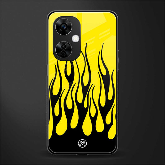 y2k black flames back phone cover | glass case for oneplus nord ce 3 lite