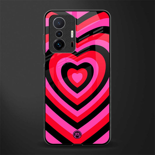 y2k black pink hearts aesthetic glass case for mi 11t pro 5g image