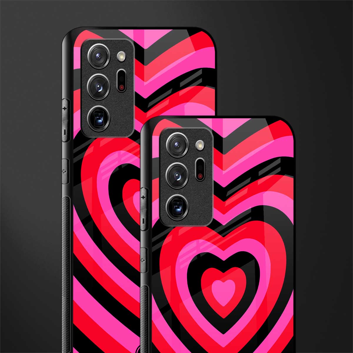 y2k black pink hearts aesthetic glass case for samsung galaxy note 20 ultra 5g image-2