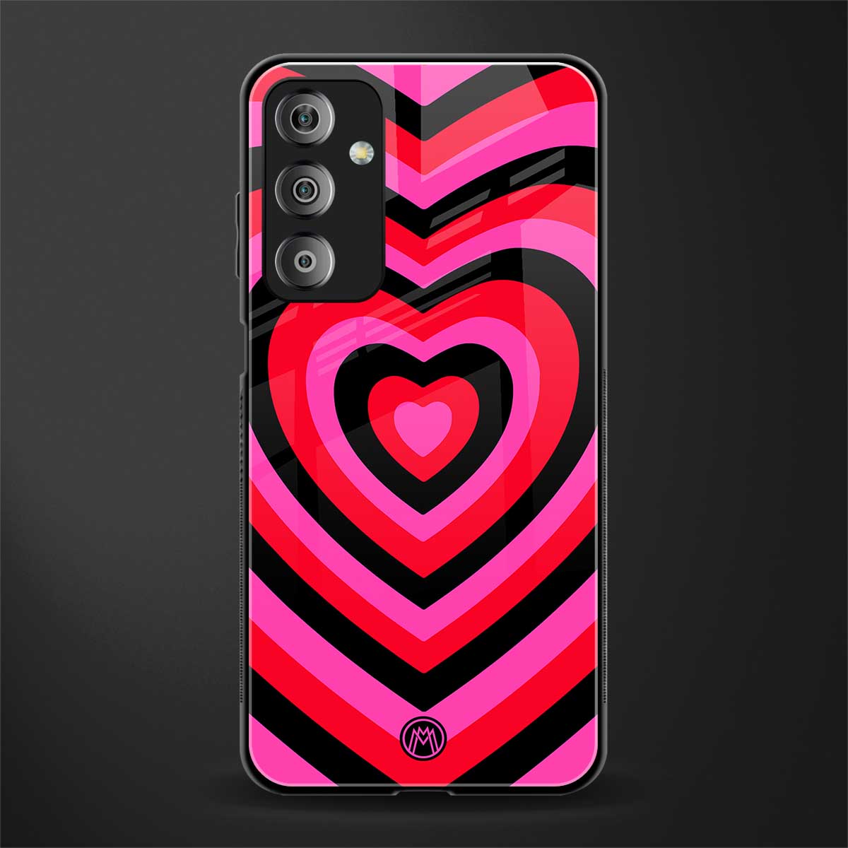 y2k black pink hearts aesthetic back phone cover | glass case for samsung galaxy f23 5g