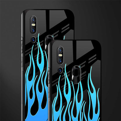 y2k blue flames glass case for vivo v15 image-2