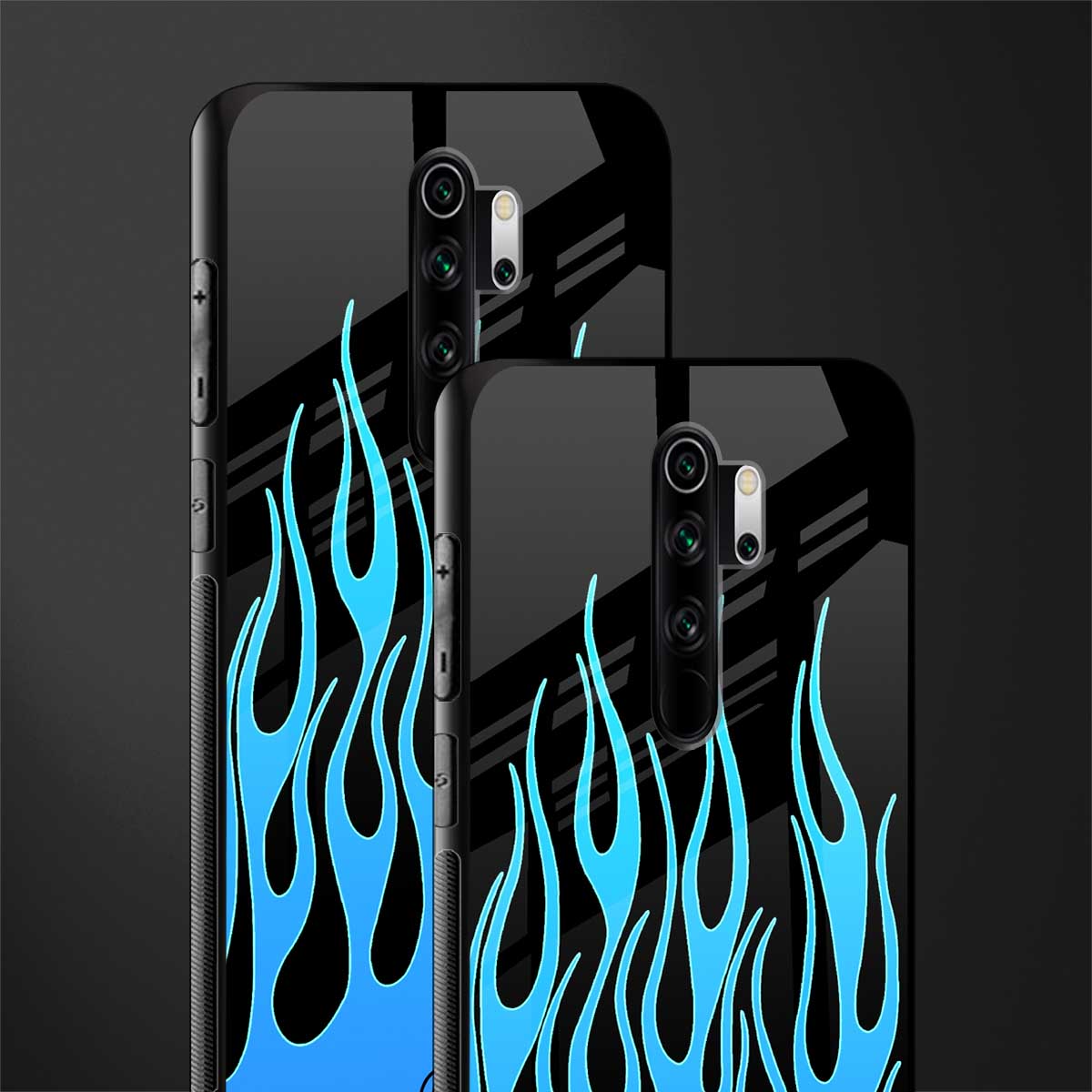 y2k blue flames glass case for redmi note 8 pro image-2