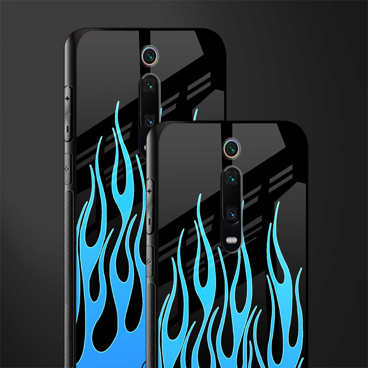 y2k blue flames glass case for redmi k20 image-2