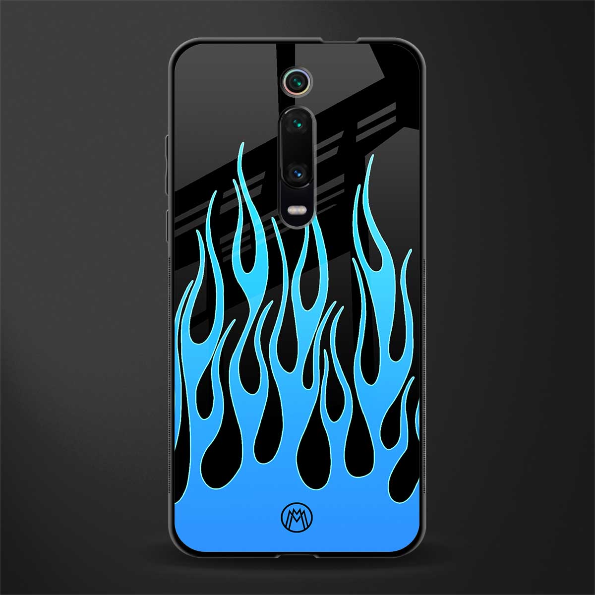 y2k blue flames glass case for redmi k20 image