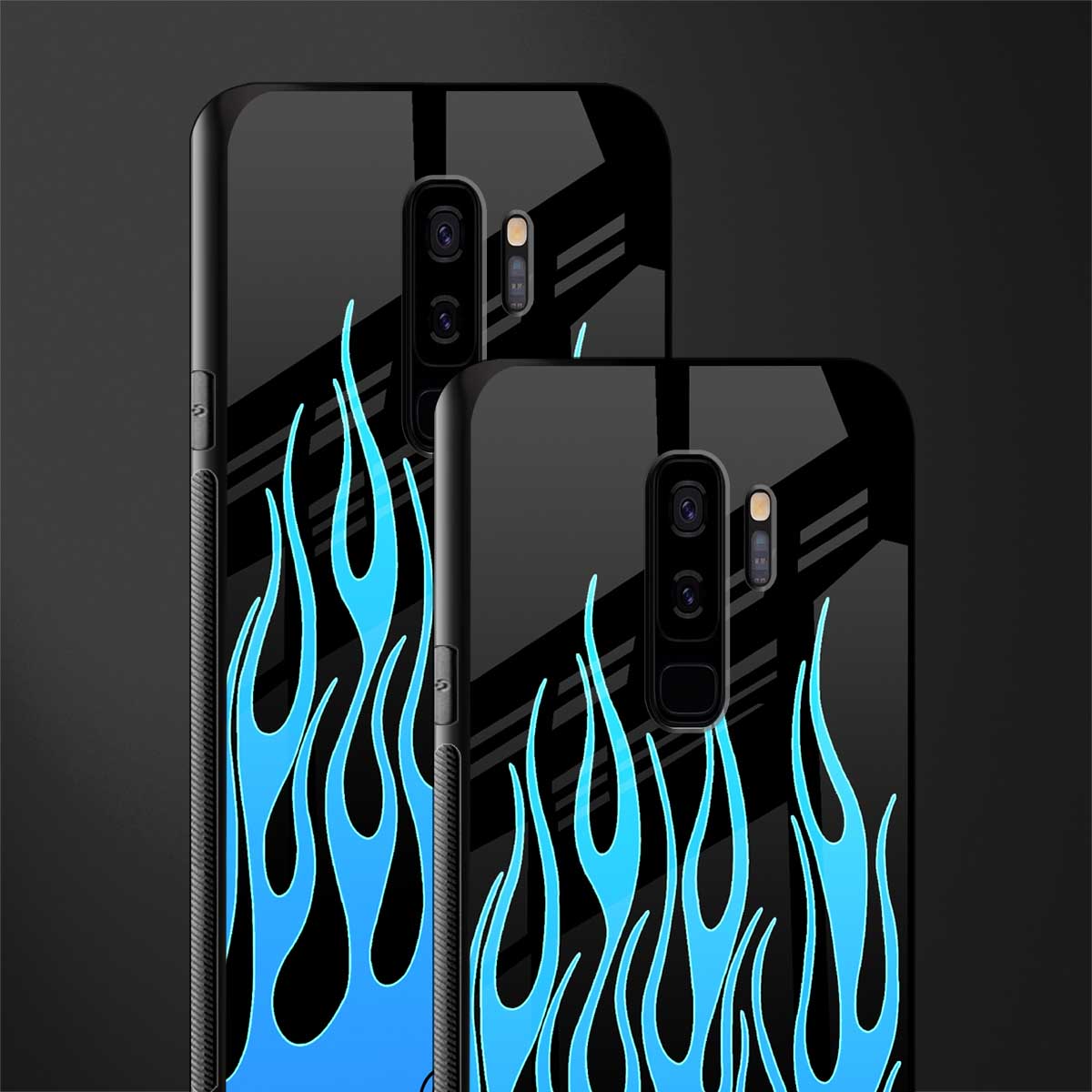 y2k blue flames glass case for samsung galaxy s9 plus image-2