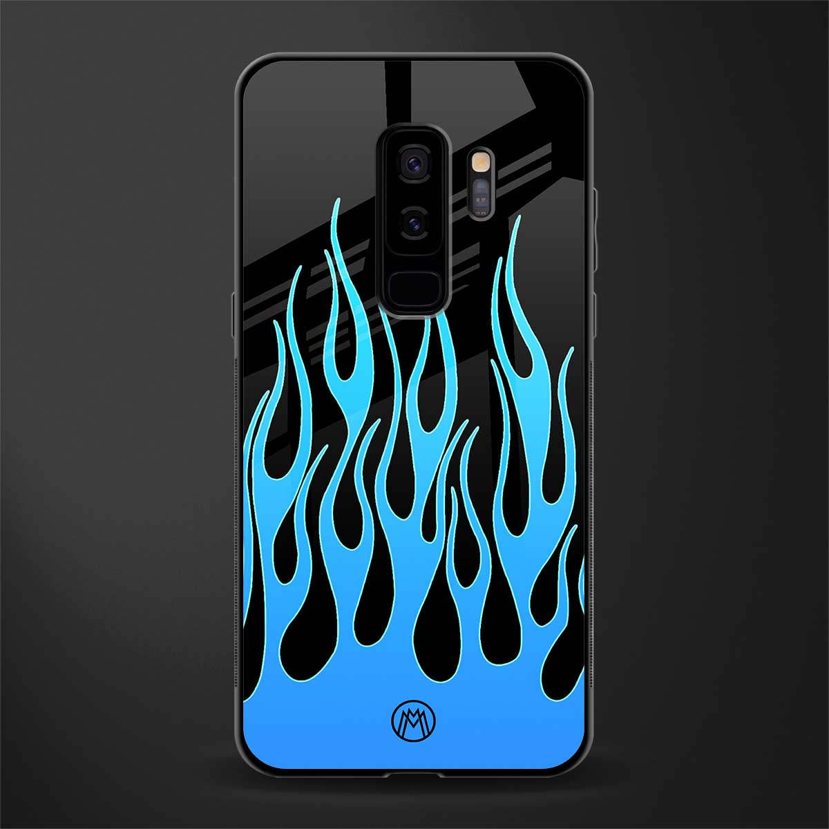 y2k blue flames glass case for samsung galaxy s9 plus image