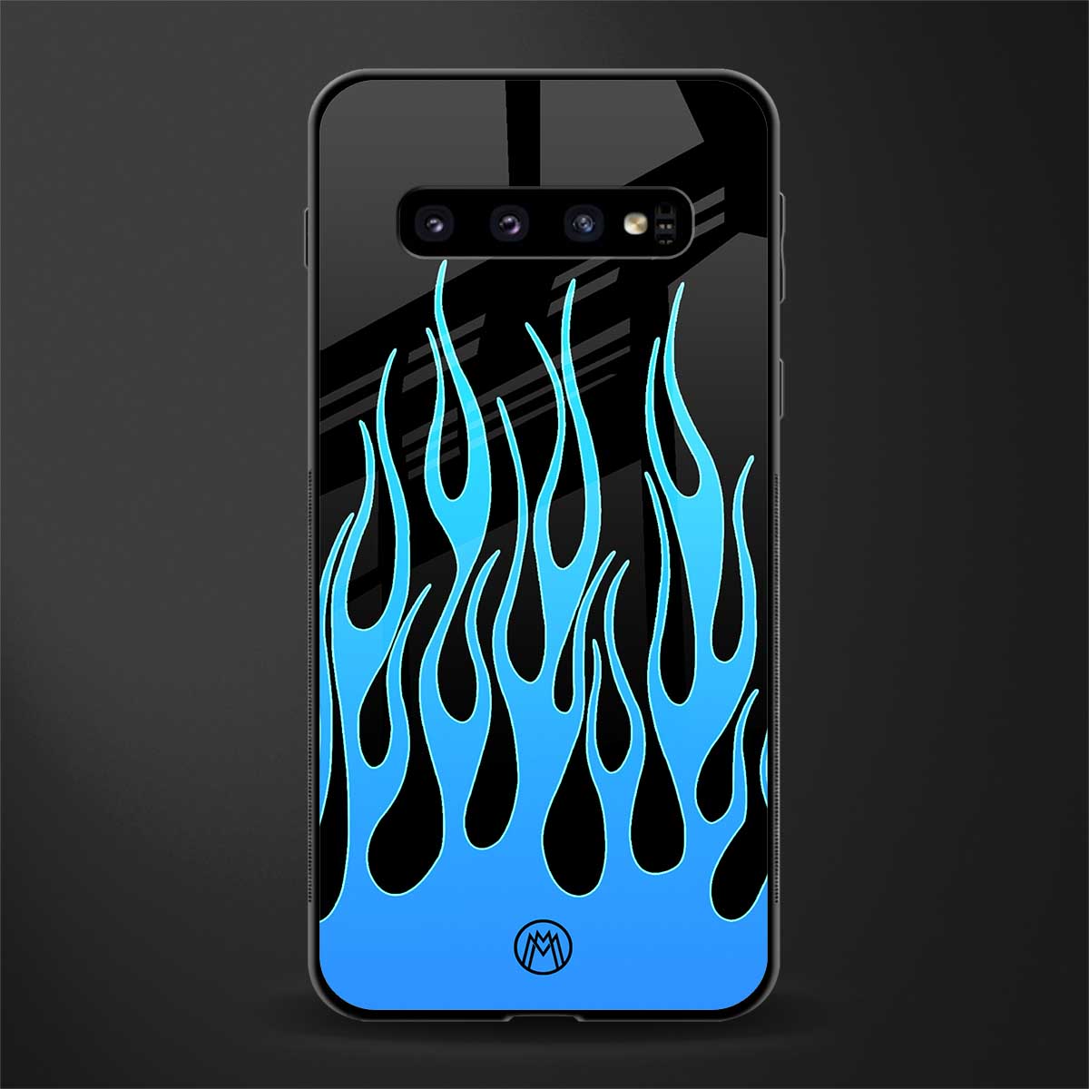 y2k blue flames glass case for samsung galaxy s10 plus image