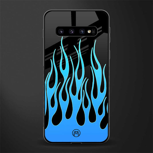 y2k blue flames glass case for samsung galaxy s10 plus image