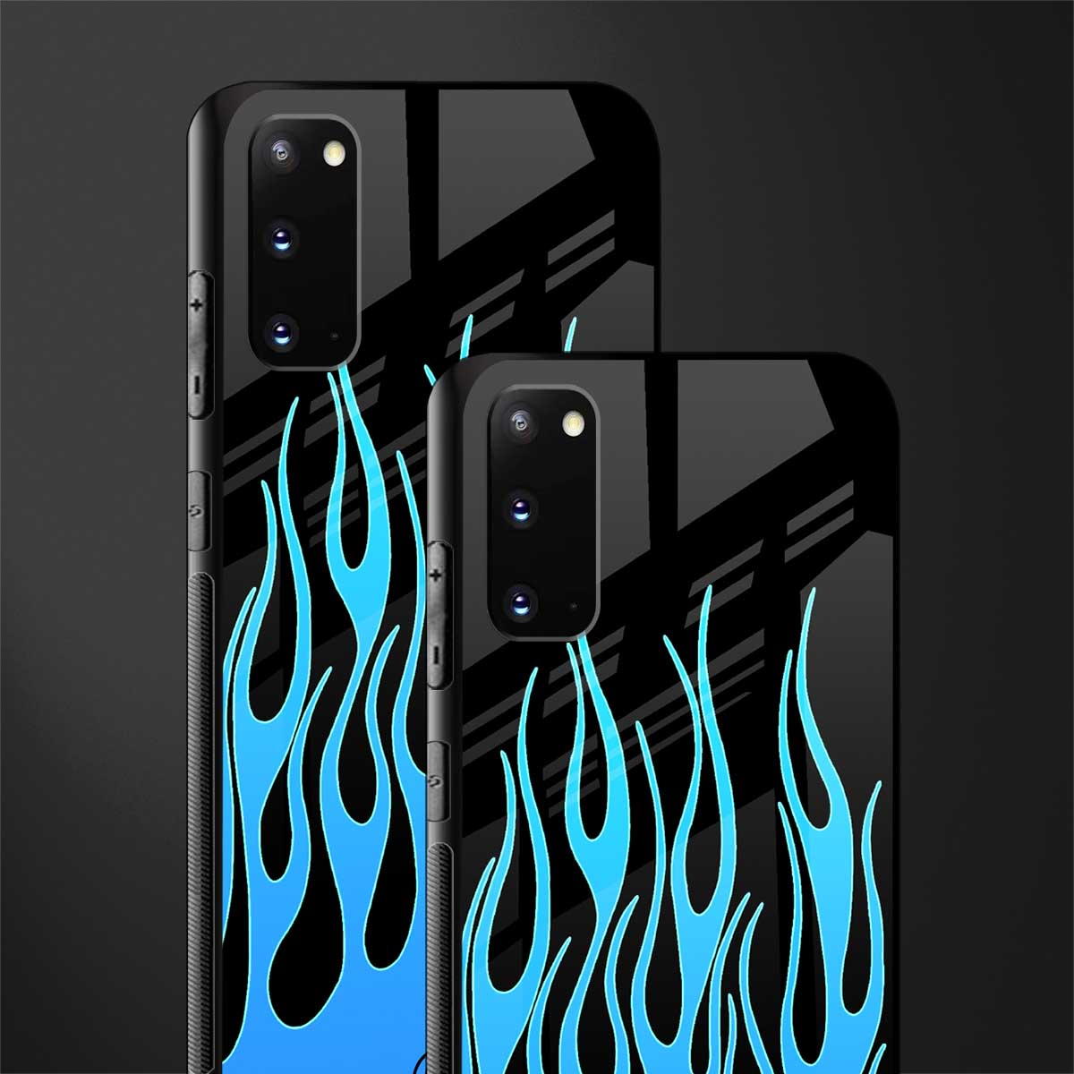 y2k blue flames glass case for samsung galaxy s20 image-2