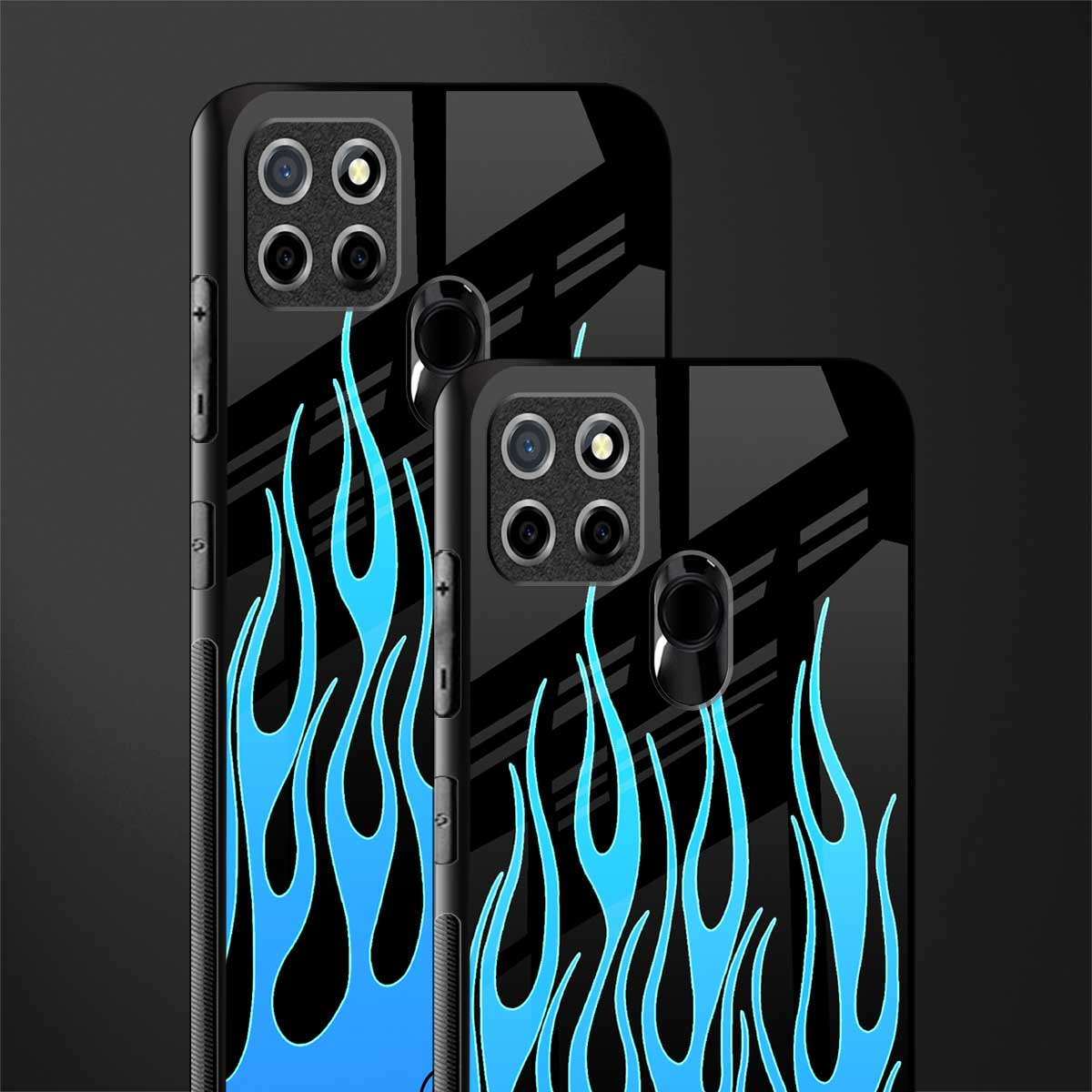 y2k blue flames glass case for realme narzo 30a image-2