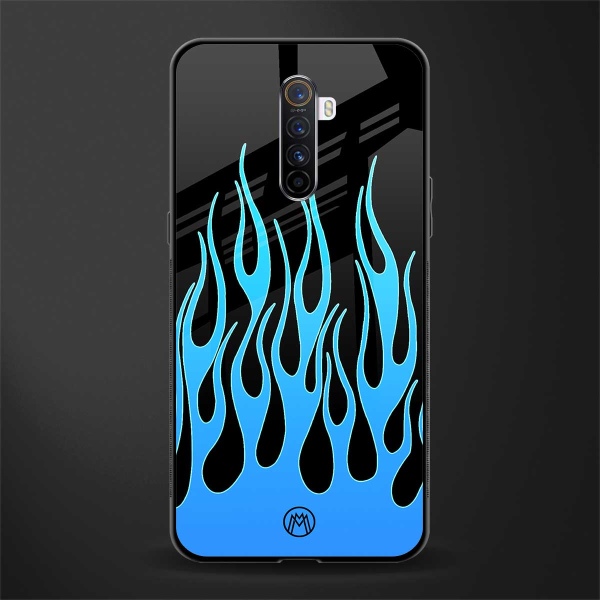 y2k blue flames glass case for realme x2 pro image