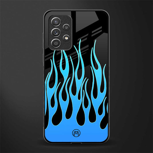 y2k blue flames glass case for samsung galaxy a52 image