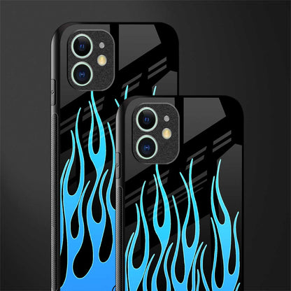 y2k blue flames glass case for iphone 12 image-2