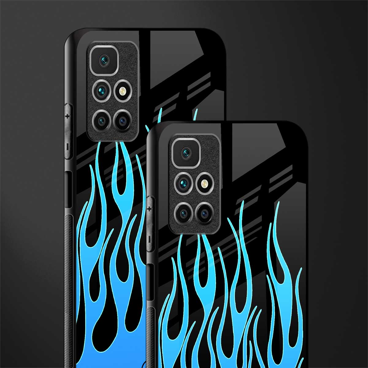 y2k blue flames glass case for redmi 10 prime image-2
