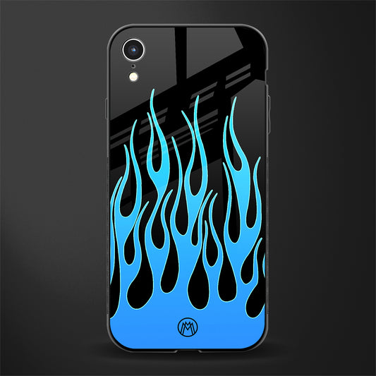 y2k blue flames glass case for iphone xr image