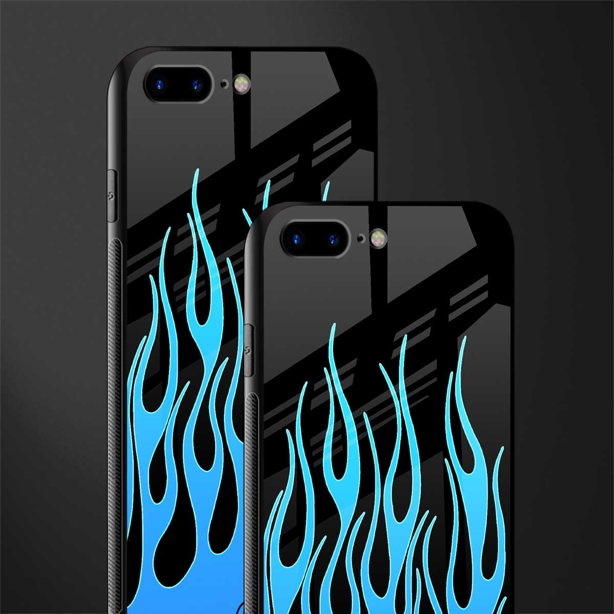 y2k blue flames glass case for iphone 7 plus image-2