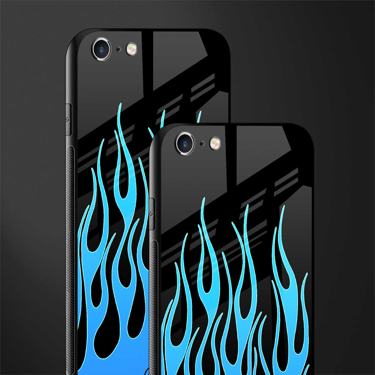 y2k blue flames glass case for iphone 6 image-2