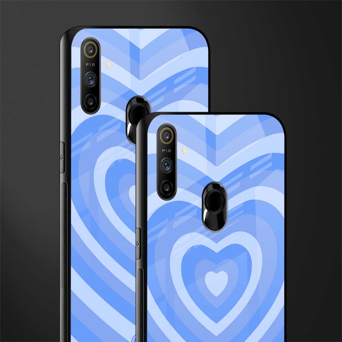 y2k blue hearts aesthetic glass case for realme narzo 20a image-2