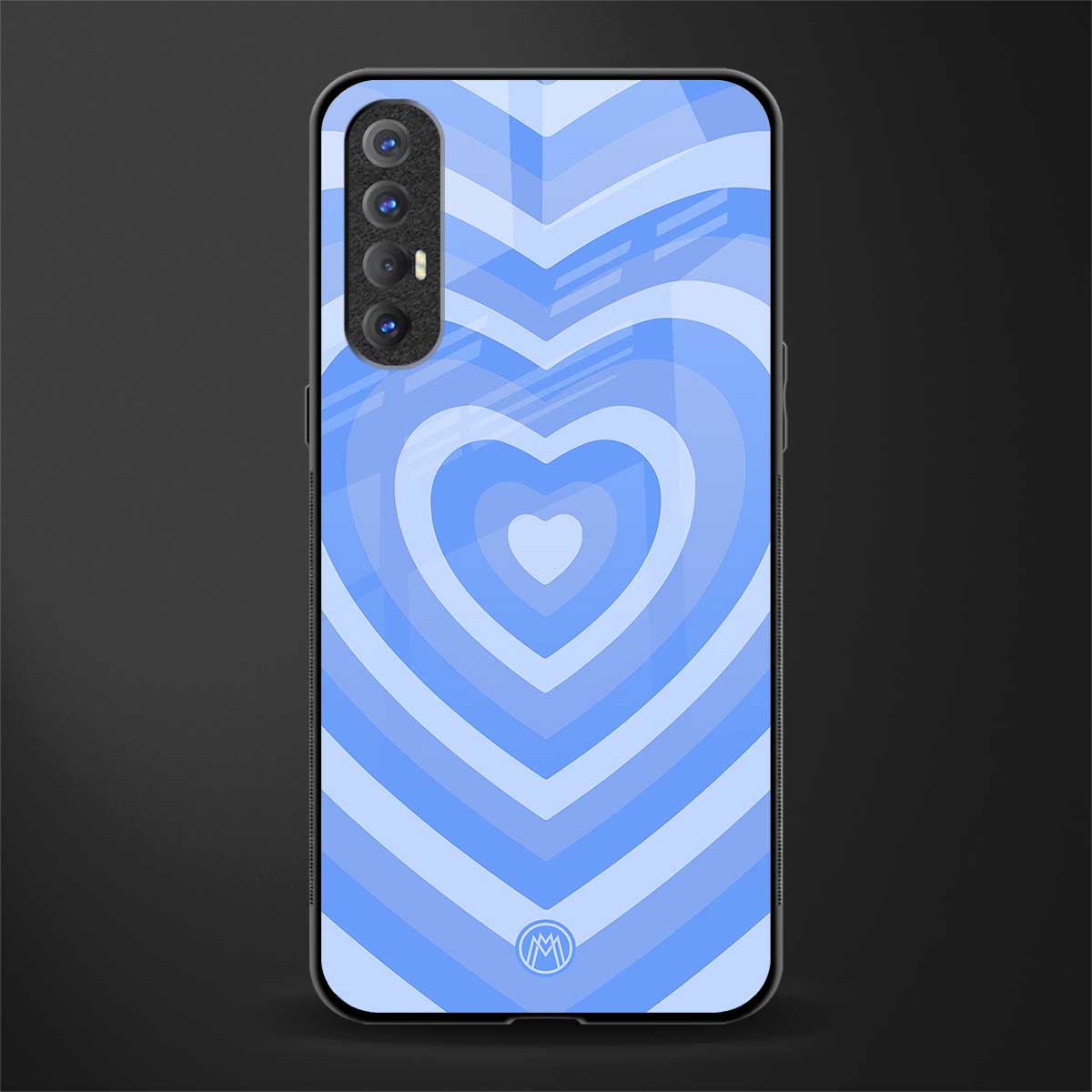 y2k blue hearts aesthetic glass case for oppo reno 3 pro image