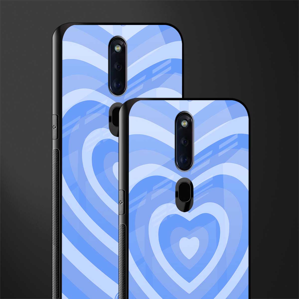 y2k blue hearts aesthetic glass case for oppo f11 pro image-2