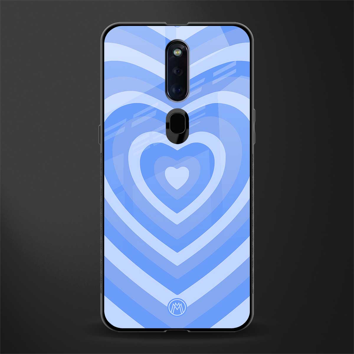y2k blue hearts aesthetic glass case for oppo f11 pro image