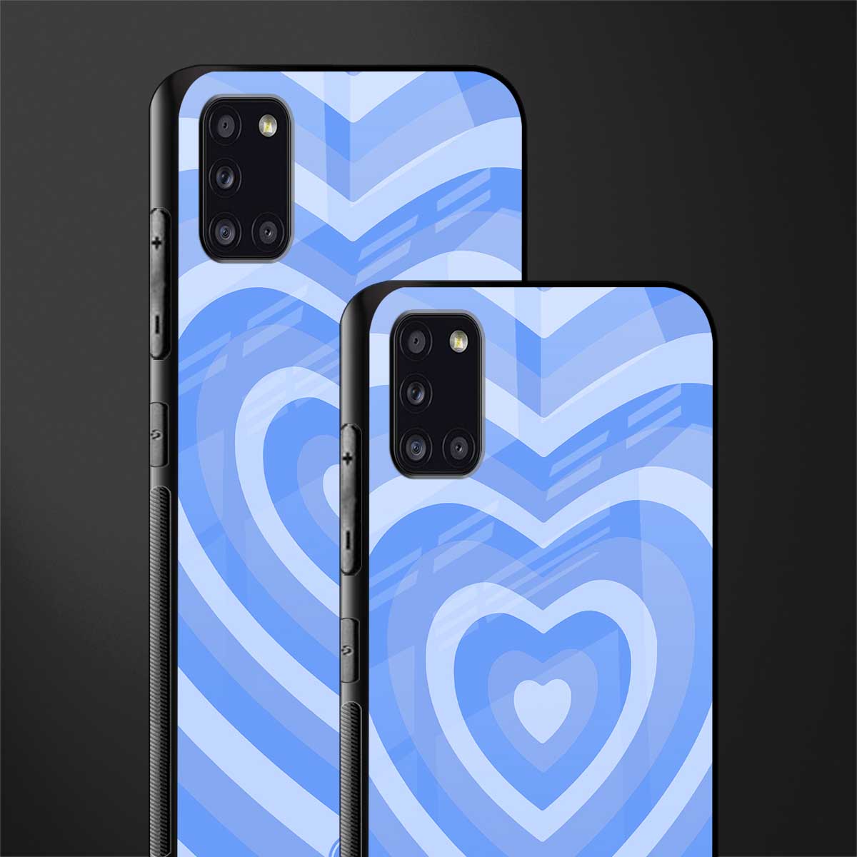 y2k blue hearts aesthetic glass case for samsung galaxy a31 image-2