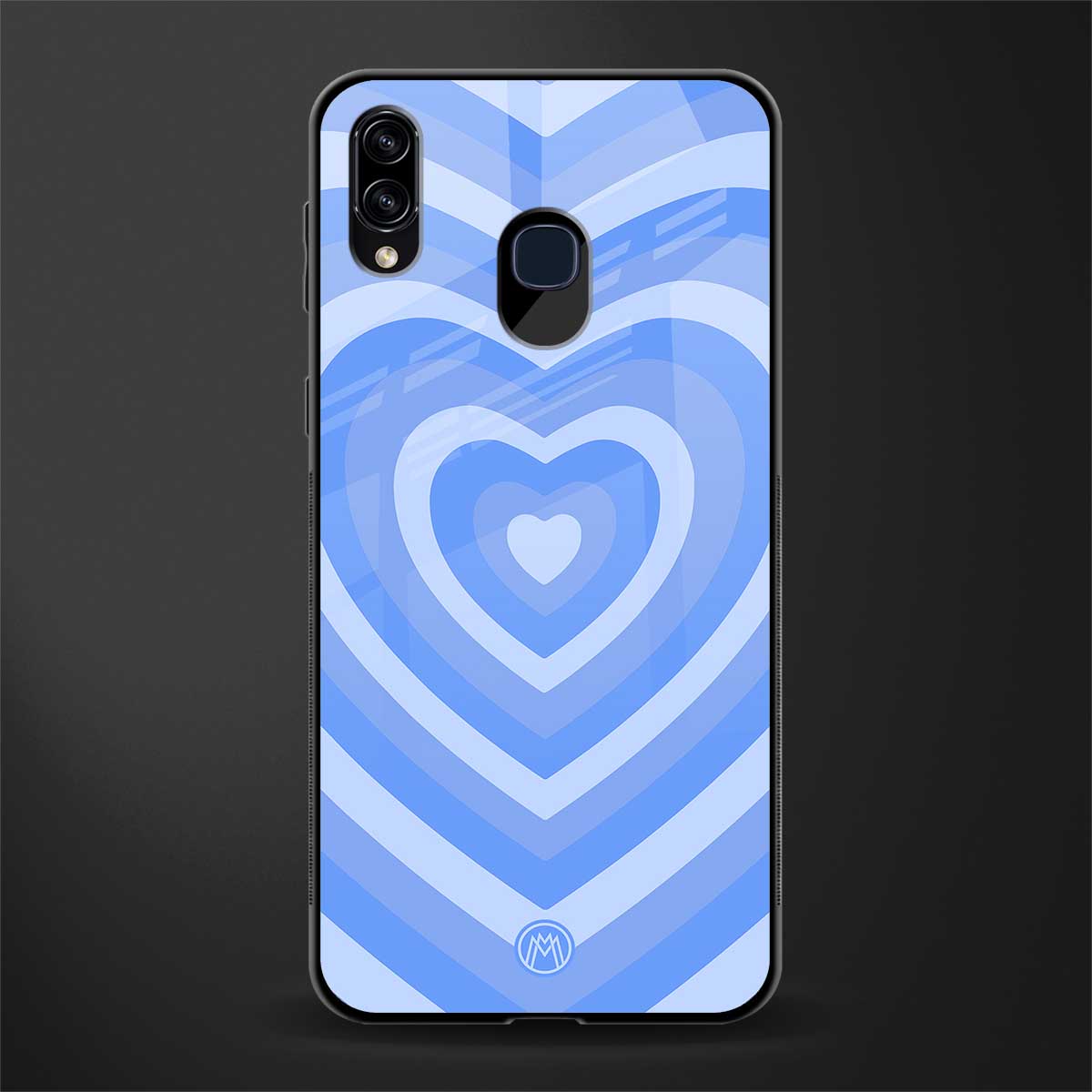 y2k blue hearts aesthetic glass case for samsung galaxy a30 image