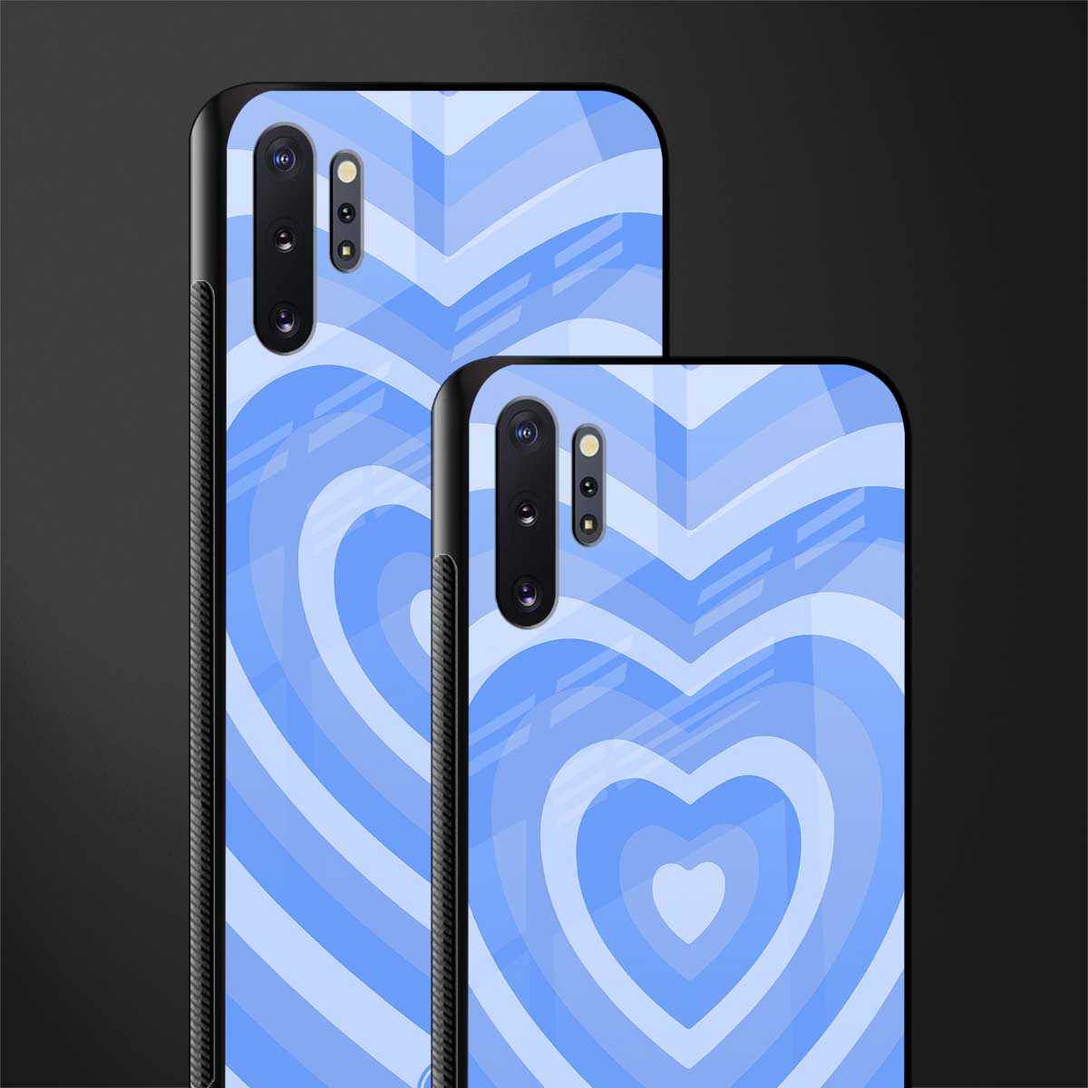 y2k blue hearts aesthetic glass case for samsung galaxy note 10 plus image-2