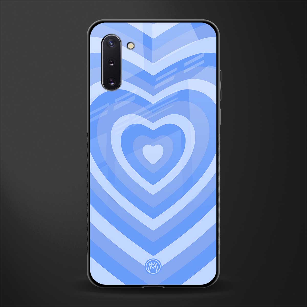 y2k blue hearts aesthetic glass case for samsung galaxy note 10 image