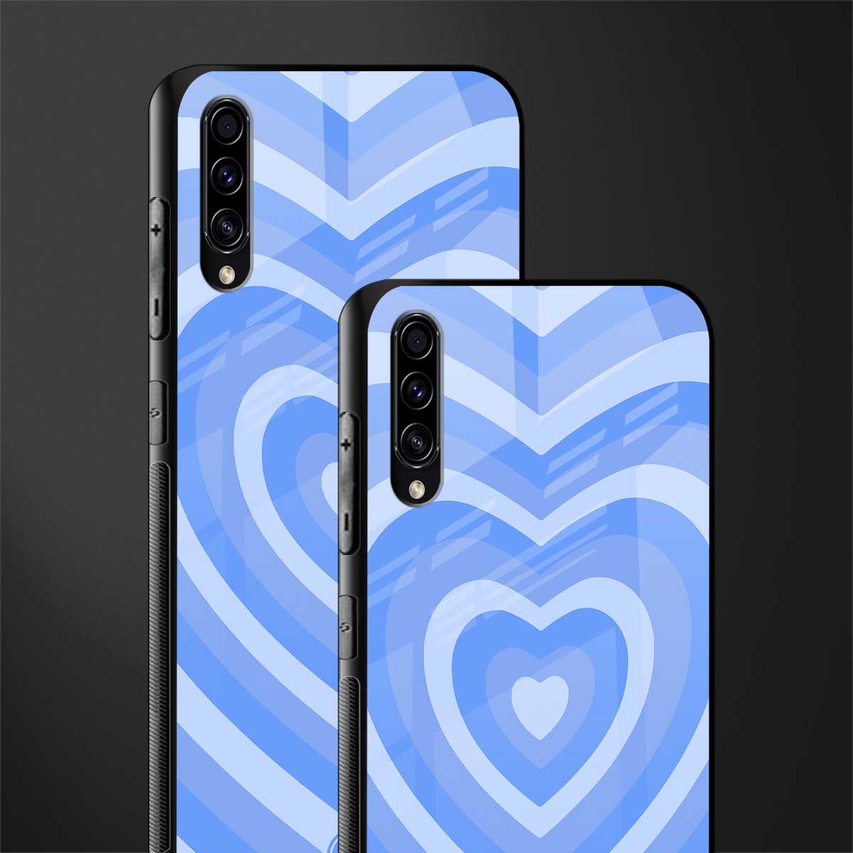 y2k blue hearts aesthetic glass case for samsung galaxy a70 image-2